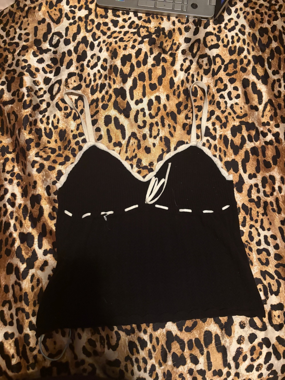 Wilfred Black Knit Cami with White Trim